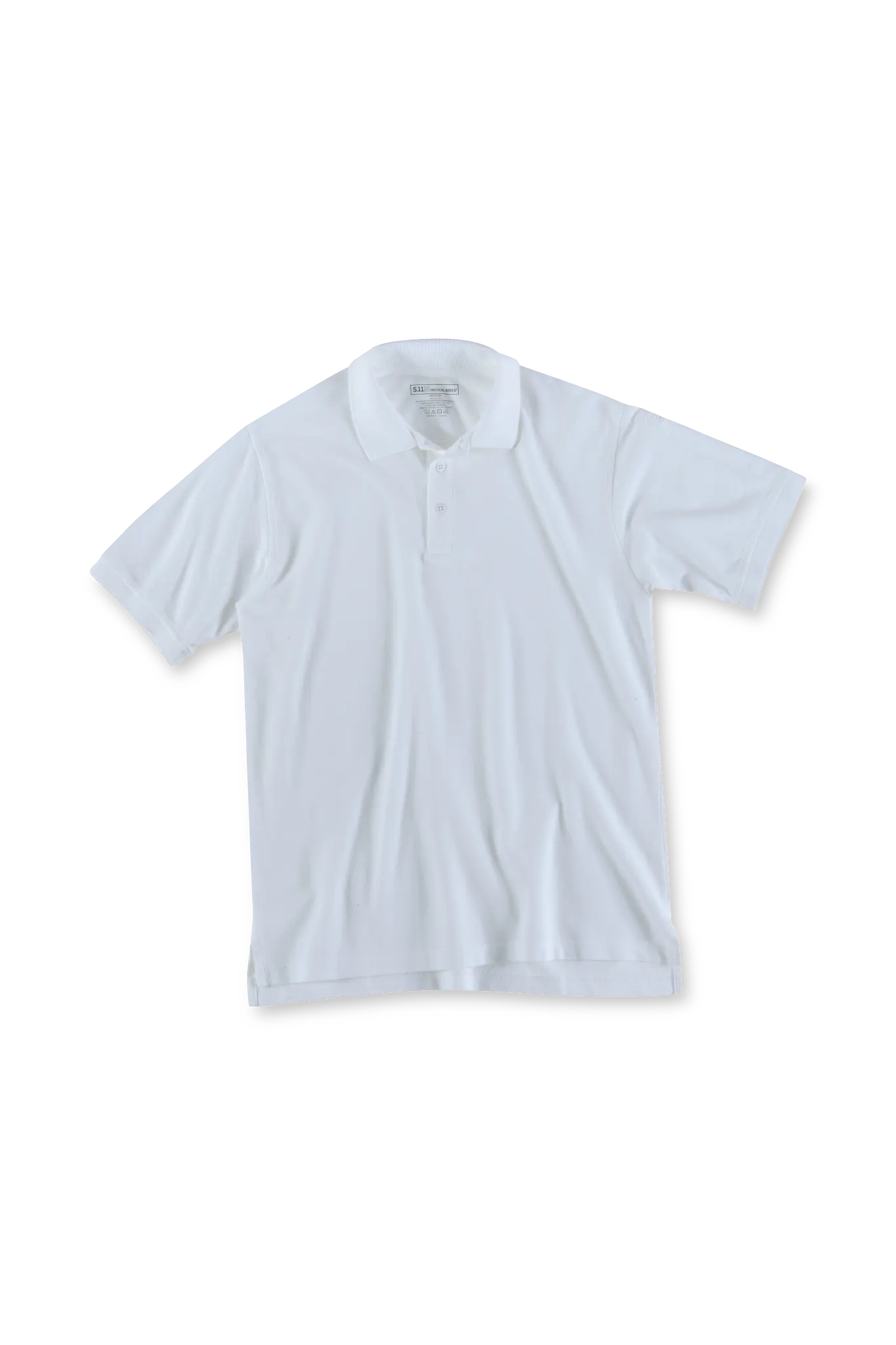 Tactical Polo Shirt, 40% Polyester, 60% Cotton, Button, 2 Pocket(s), White, S